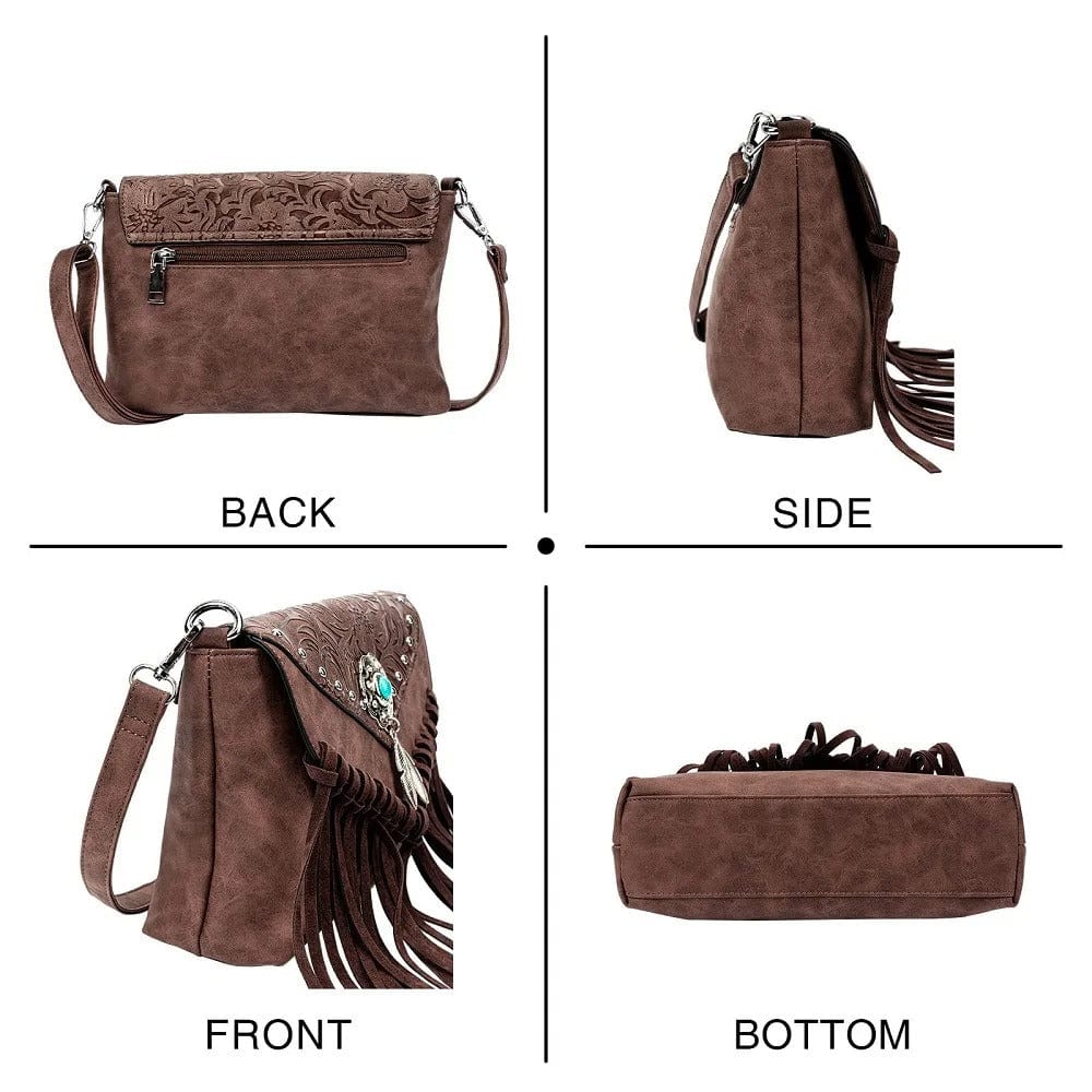 Celela Original Design Shoulder Bag for Women – Luxury PU Leather Clutch & Fringe Messenger Purse