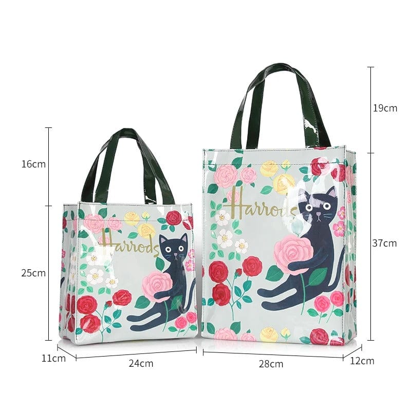 Vintage Painting PVC Waterproof Shopping Bag – Aesthetic Women’s Shopper Tote &