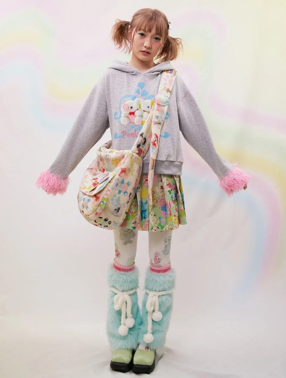 Y2K Sweet Fleece Shoulder Bag - 2023 Korean Fashion Crossbody for Girls & Women,