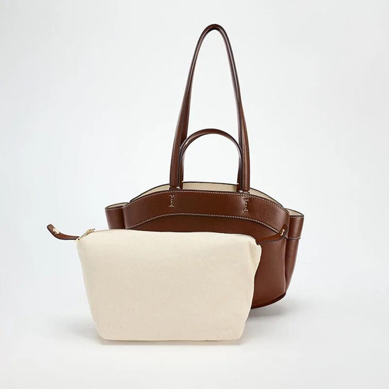 Retro PU Leather Women's Tote Bag – Large Capacity Underarm Pouch Shoulder