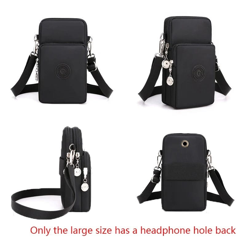 New Women Mobile Phone Bag Nylon Cell Phone Bag Coin Purse Strap Shoulder Bags Women Wallet Travel Purse