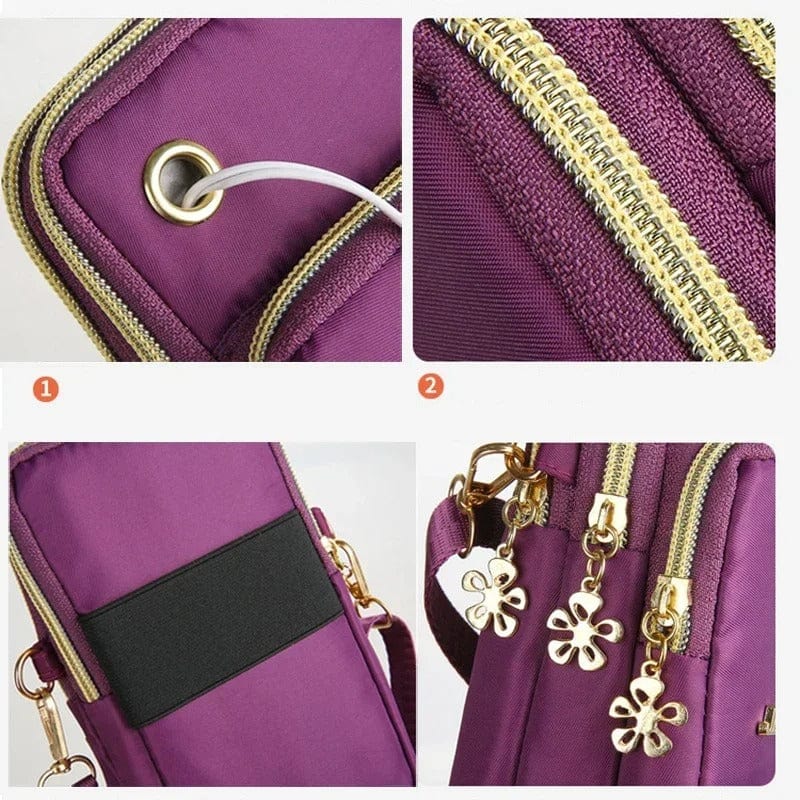 Stylish Crossbody Mini Bag for Women - 3-Layer Wallet & Phone Holder