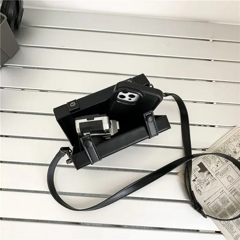 BoxVibe Simple Men’s Small Shoulder Bag – Unisex Streetwear Phone Bag, Box-Shaped