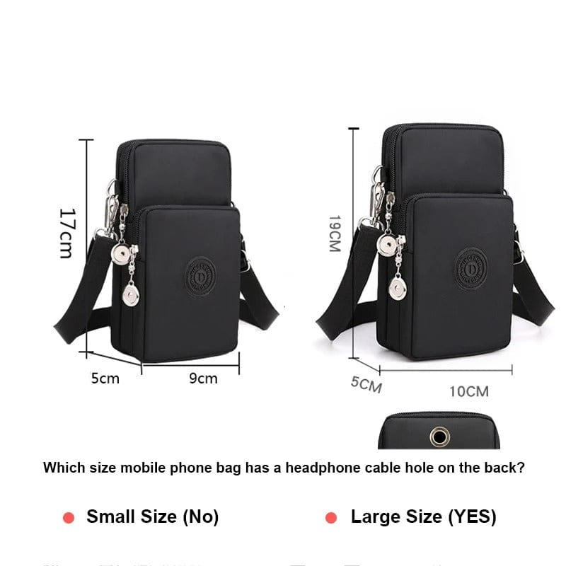 New Women Mobile Phone Bag Nylon Cell Phone Bag Coin Purse Strap Shoulder Bags Women Wallet Travel Purse