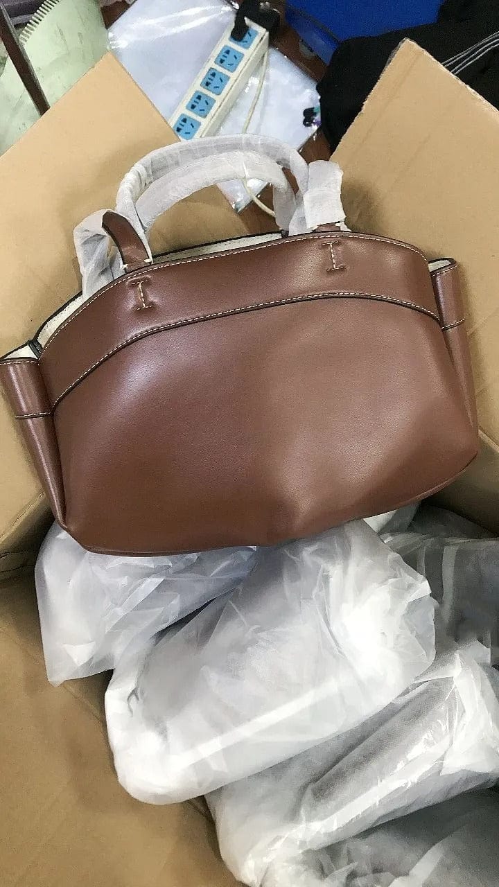 Retro PU Leather Women's Tote Bag – Large Capacity Underarm Pouch Shoulder