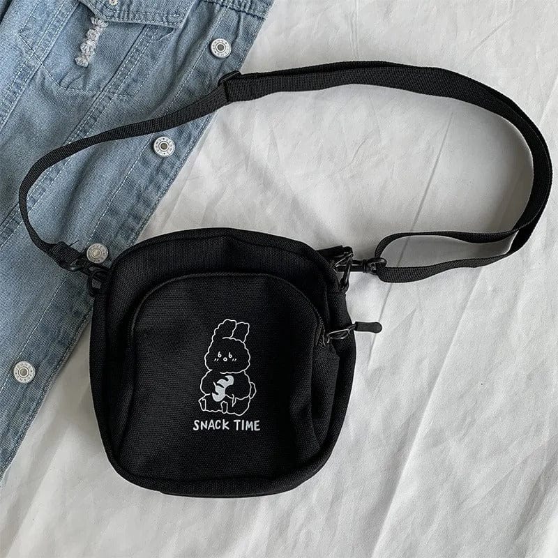 Cute Rabbit Canvas Crossbody Bag for Women – Vintage Messenger Handbag for Students