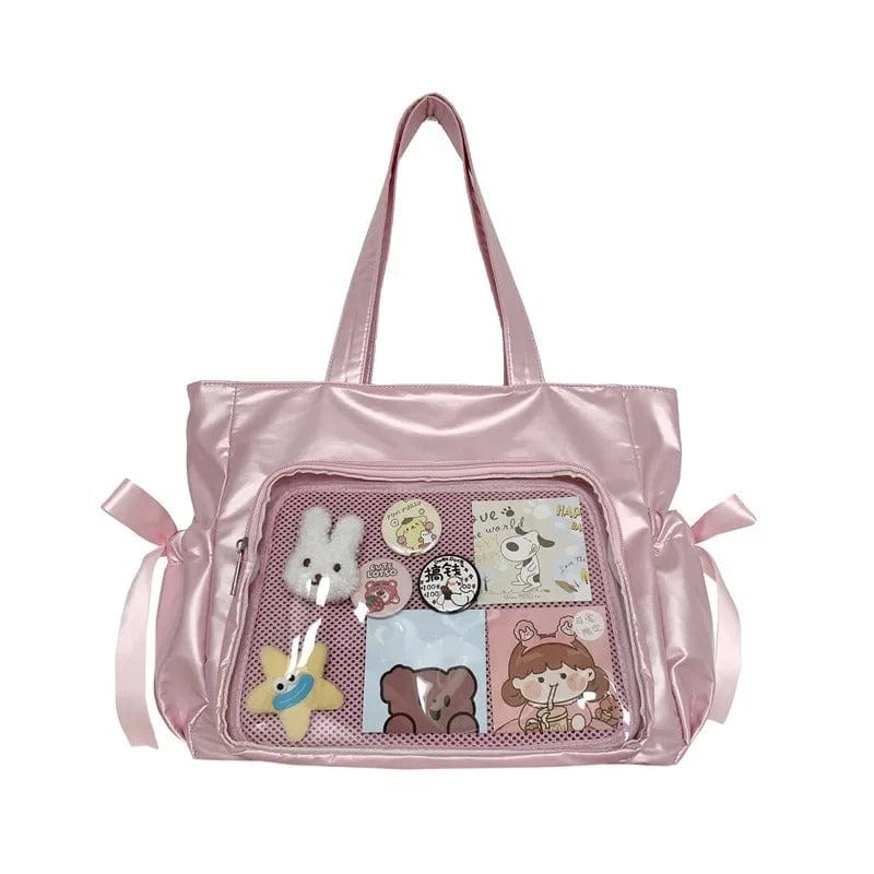 Ballet Ribbon Bow Handbag - Sweet Forest Style Double-Sided Large Capacity