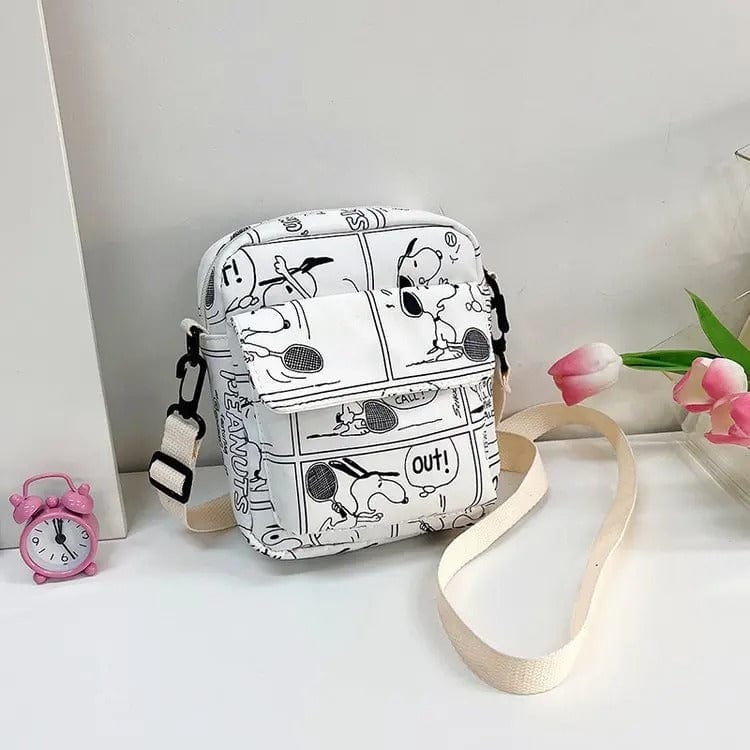 Cartoon Cute Snoopy Shoulder Bag for Women | Large Capacity Nylon Crossbody Bag