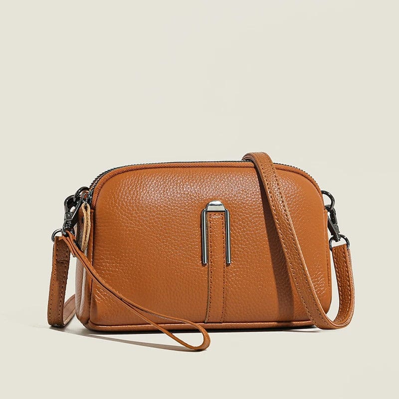 Genuine Leather Crossbody Bag for Women | Luxury Solid Color Shoulder & Messenger Clutch