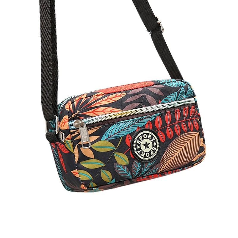 Printed Shoulder Bag for Women – Zippered Crossbody Chest Bag & Square Backpack