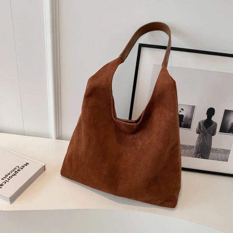 Vintage Suede Shoulder Bag – Large Capacity Autumn & Winter Women’s Commuter Bag,