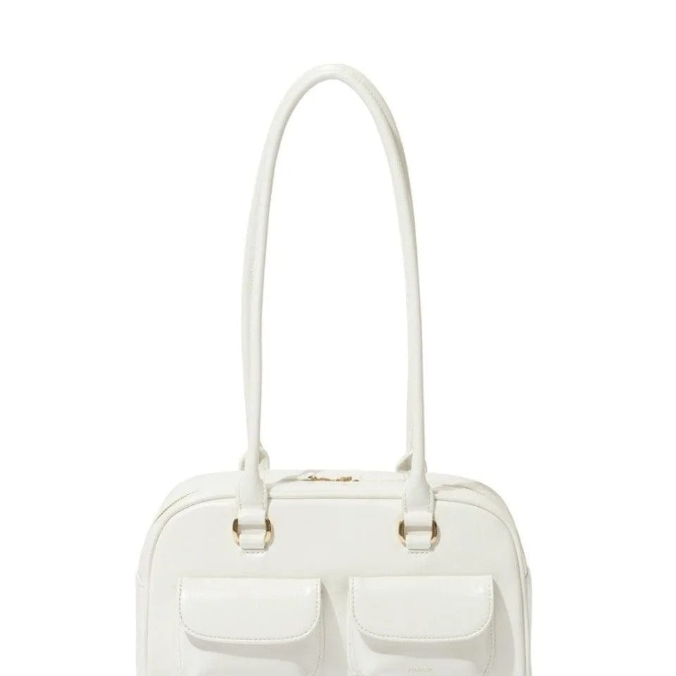 LuxTrend Designer Bowling Box Handbag – PU Leather Boston Tote Bag for Women