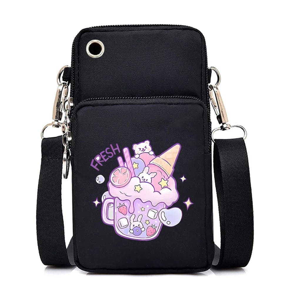 CatLover Mini Phone Bag – Just a Girl Who Loves Cats Print Crossbody Purse for Teens