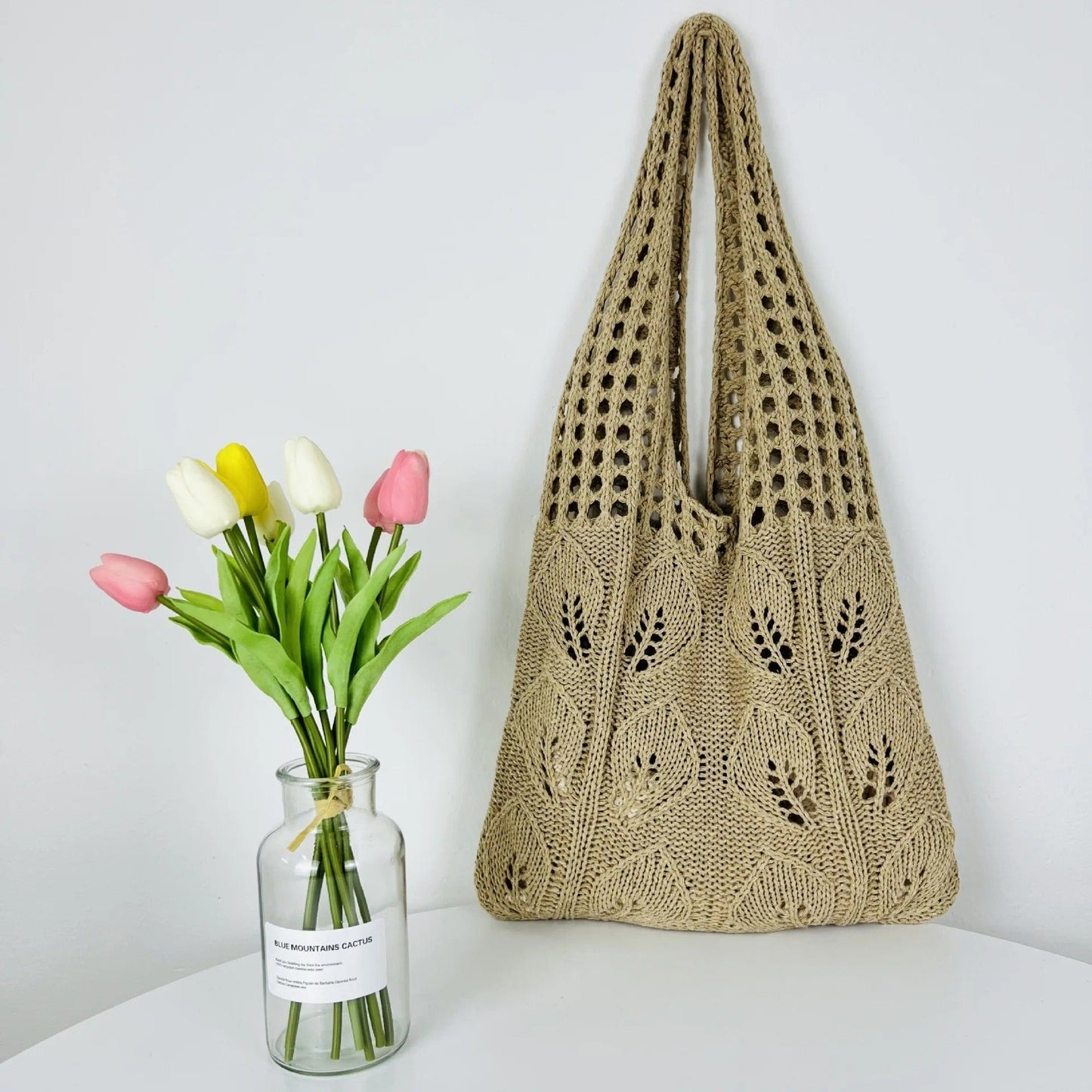 Knitted Handbags Beach Bags Lightweight Students Shoulder Casual Tote Female Styleven