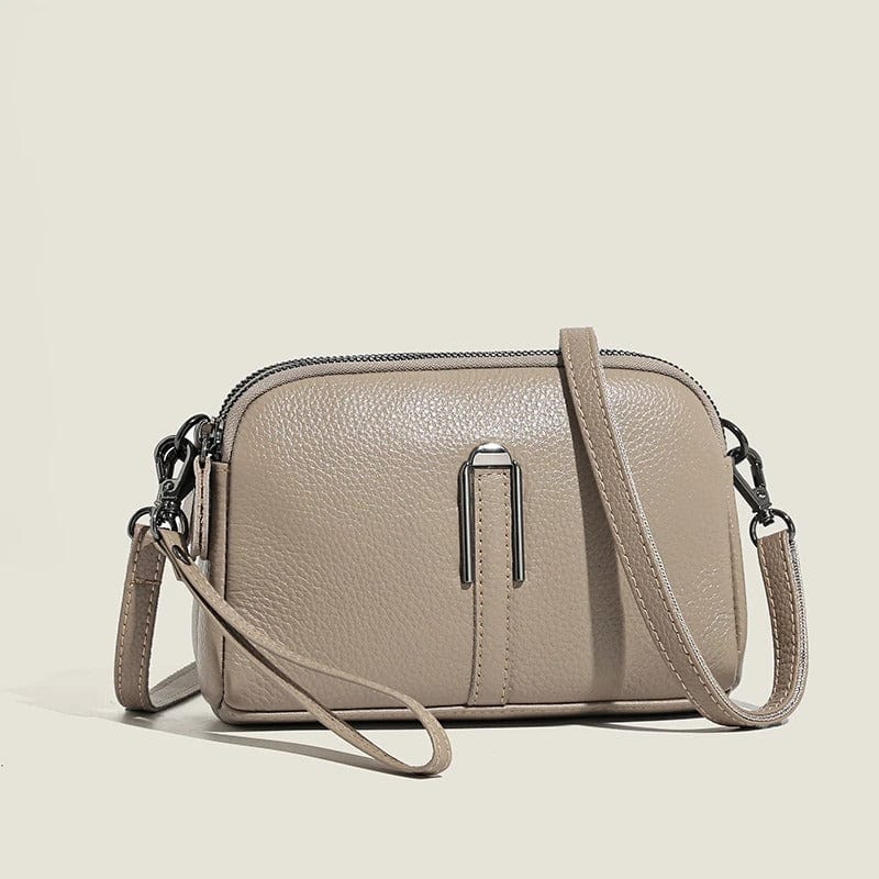 Genuine Leather Crossbody Bag for Women | Luxury Solid Color Shoulder & Messenger Clutch