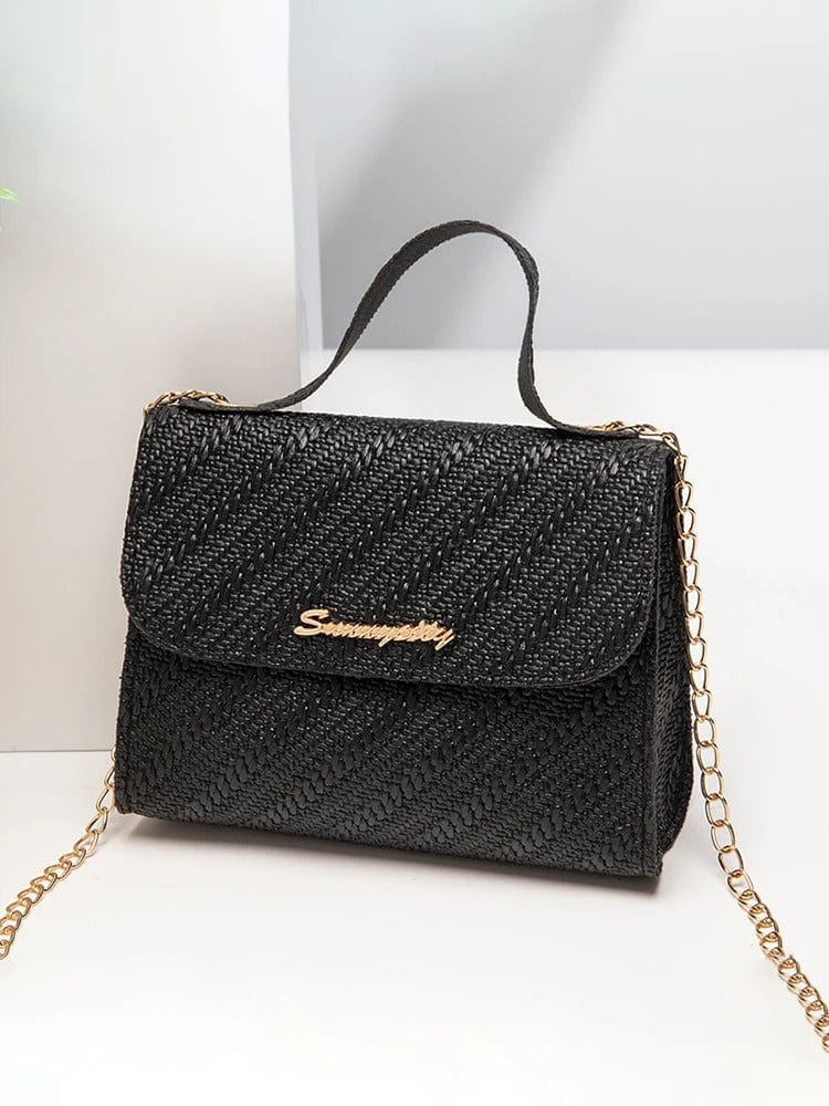 Embossed Chain Square PU Leather Bag – Women’s Large Capacity Shoulder & Crossbody