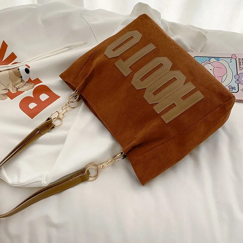 Trendy Solid Color Shoulder Bag for Women | Canvas Tote Handbag for Office & Travel