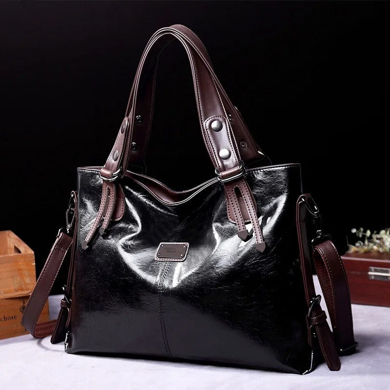 Luxe Leather Casual Tote Bag for Women | Soft Leather Shoulder Bag, Vintage