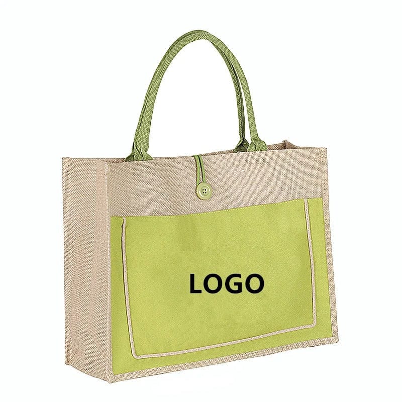 DINYAO 2024 Custom Jute Shopping Bag – High-Quality Personalized Logo Tote & Beach Handbag