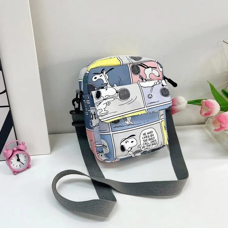 Cartoon Cute Snoopy Shoulder Bag for Women | Large Capacity Nylon Crossbody Bag