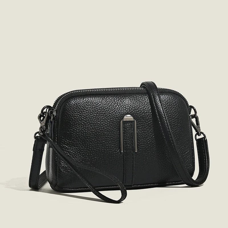 Genuine Leather Crossbody Bag for Women | Luxury Solid Color Shoulder & Messenger Clutch
