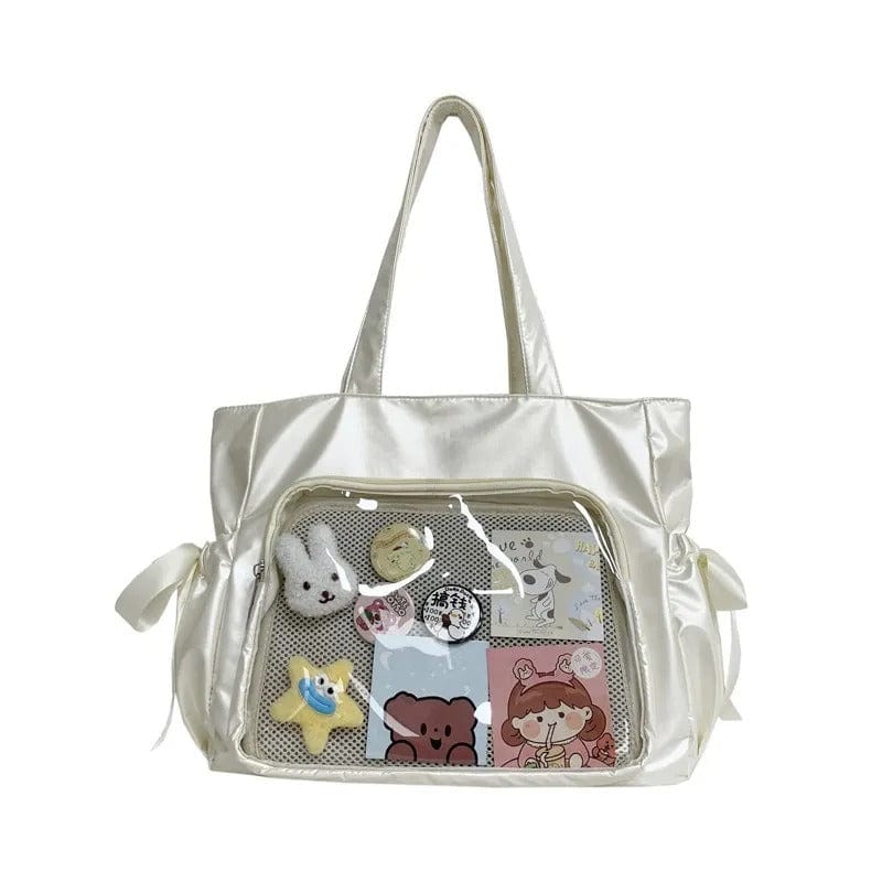 Ballet Ribbon Bow Handbag - Sweet Forest Style Double-Sided Large Capacity