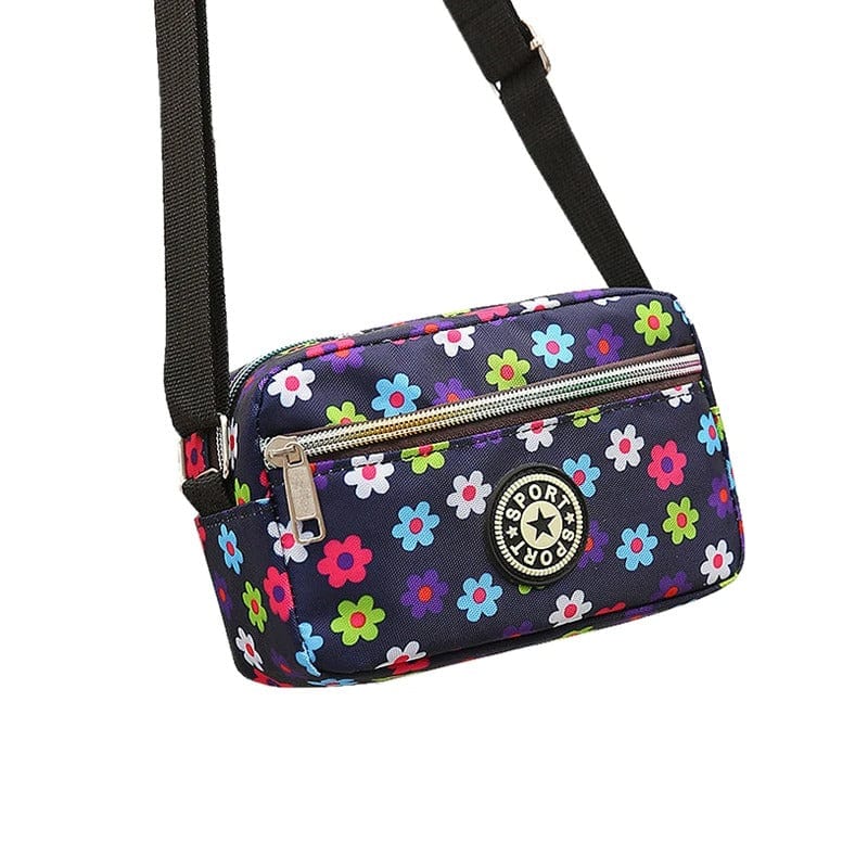 Printed Shoulder Bag for Women – Zippered Crossbody Chest Bag & Square Backpack