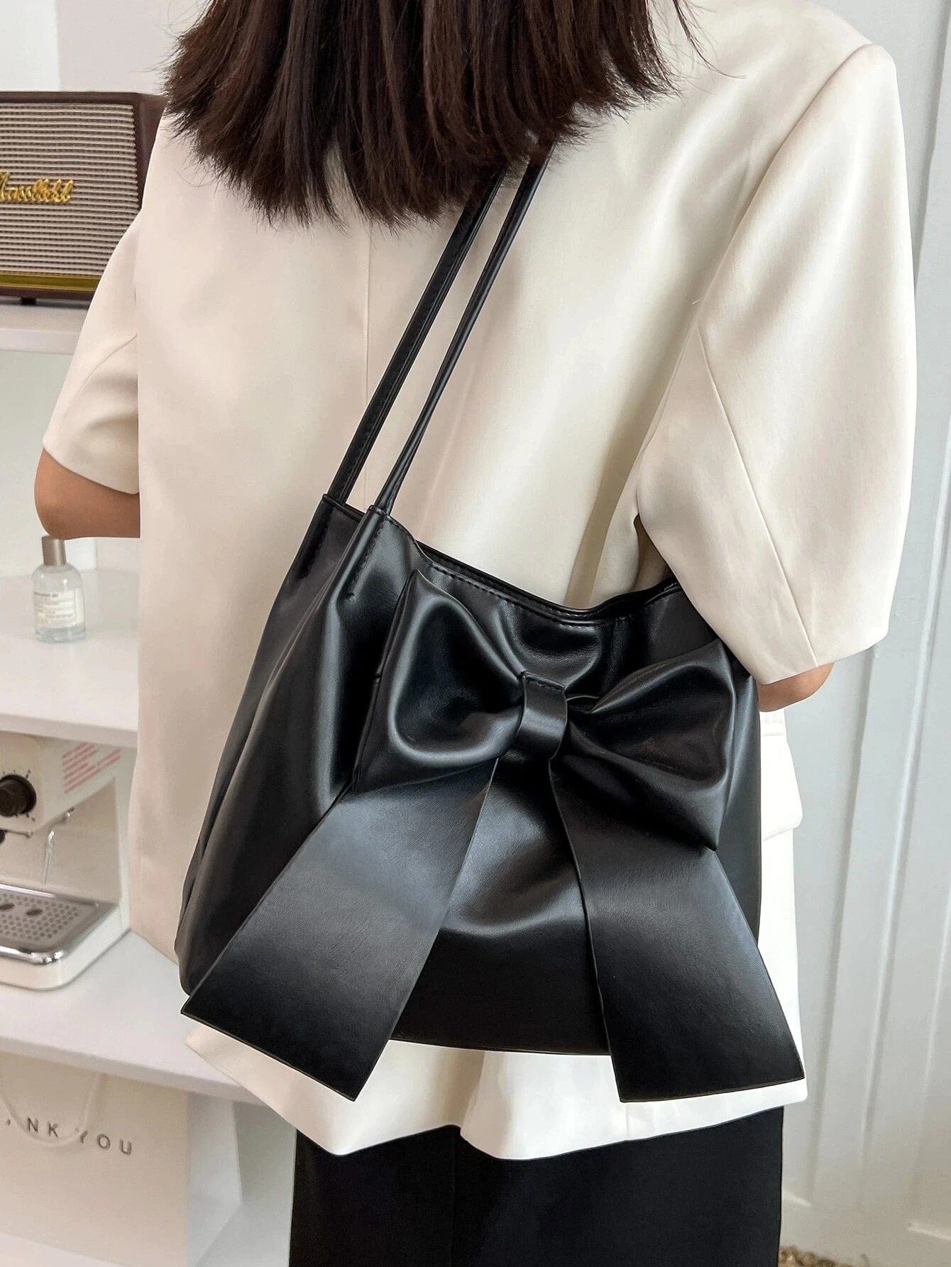 Fashionable Large Capacity Bow Knot Shoulder Bag – Cute Kawaii Water Bucket Bag
