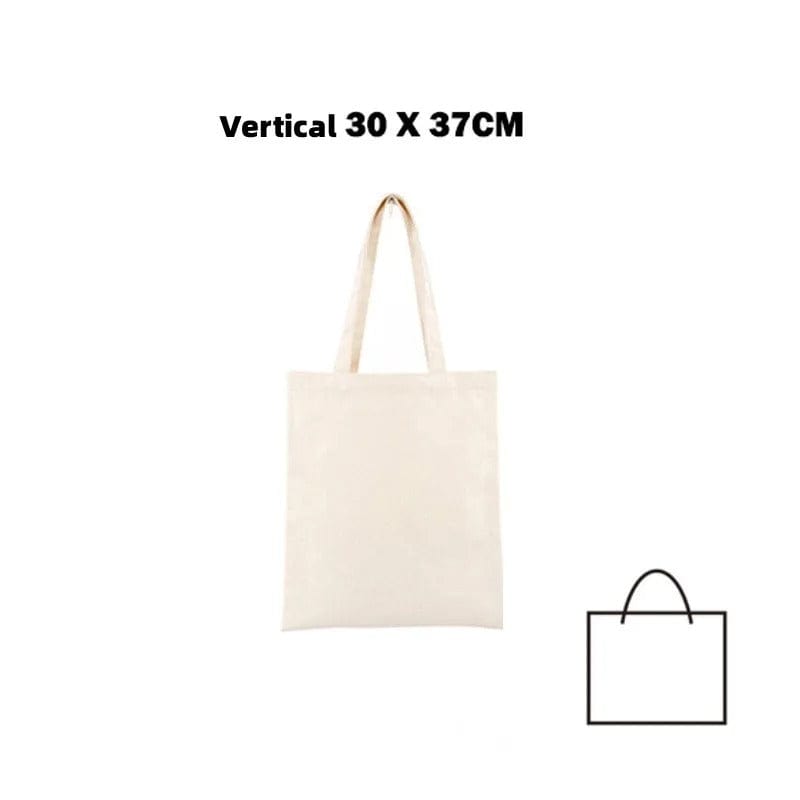 Eco-Friendly Large Capacity Canvas Shoulder Bag – Reusable Beige Cotton Tote for Groceries