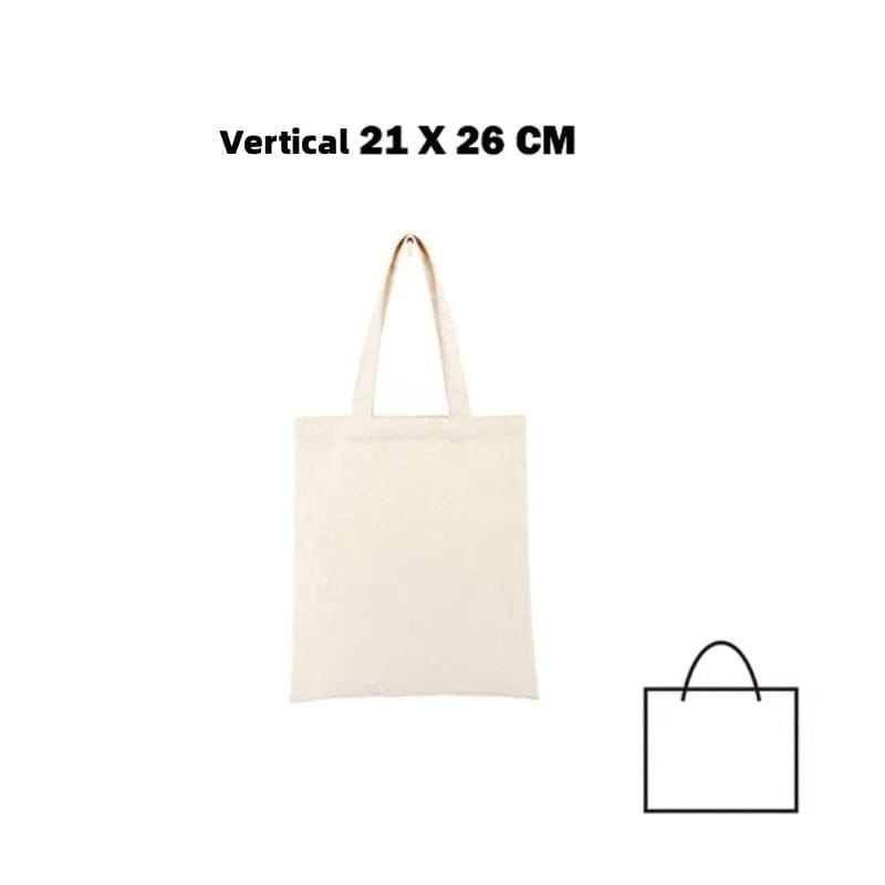 Eco-Friendly Large Capacity Canvas Shoulder Bag – Reusable Beige Cotton Tote for Groceries