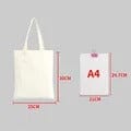 Eco-Friendly Large Capacity Canvas Shoulder Bag – Reusable Beige Cotton Tote for Groceries