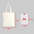 Eco-Friendly Large Capacity Canvas Shoulder Bag – Reusable Beige Cotton Tote for Groceries