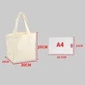 Eco-Friendly Large Capacity Canvas Shoulder Bag – Reusable Beige Cotton Tote for Groceries