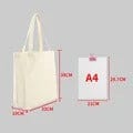 Eco-Friendly Large Capacity Canvas Shoulder Bag – Reusable Beige Cotton Tote for Groceries