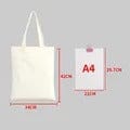 Eco-Friendly Large Capacity Canvas Shoulder Bag – Reusable Beige Cotton Tote for Groceries