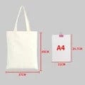 Eco-Friendly Large Capacity Canvas Shoulder Bag – Reusable Beige Cotton Tote for Groceries