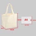 Eco-Friendly Large Capacity Canvas Shoulder Bag – Reusable Beige Cotton Tote for Groceries