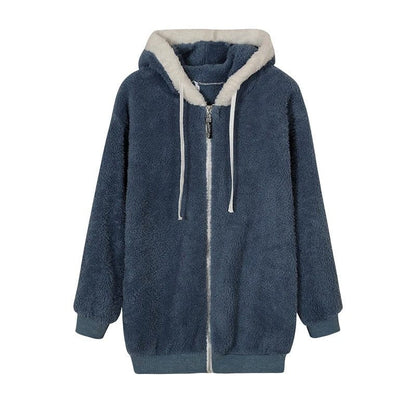CozyPlush Women's Hooded Jacket Autumn Or Winter Zip Up