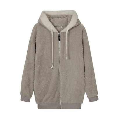 CozyPlush Women's Hooded Jacket Autumn Or Winter Zip Up