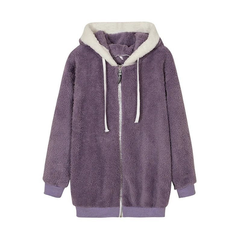 CozyPlush Women's Hooded Jacket Autumn Or Winter Zip Up