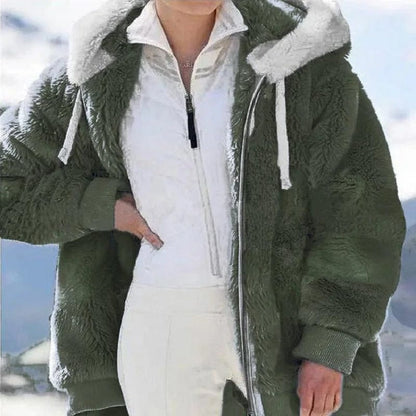 CozyPlush Women's Hooded Jacket Autumn Or Winter Zip Up