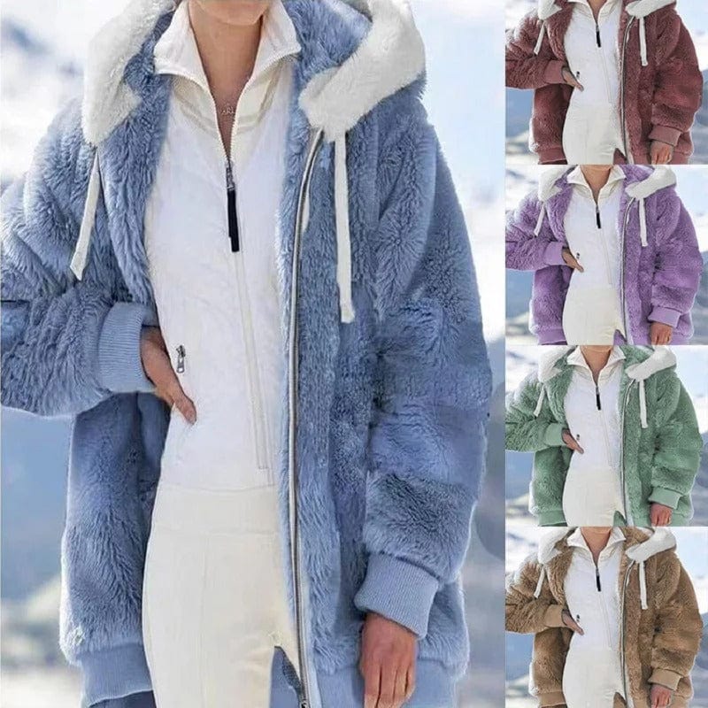 CozyPlush Women's Hooded Jacket Autumn Or Winter Zip Up
