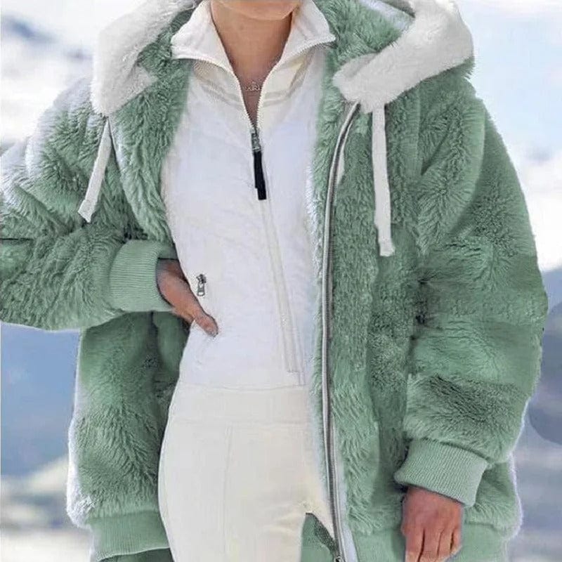 CozyPlush Women's Hooded Jacket Autumn Or Winter Zip Up