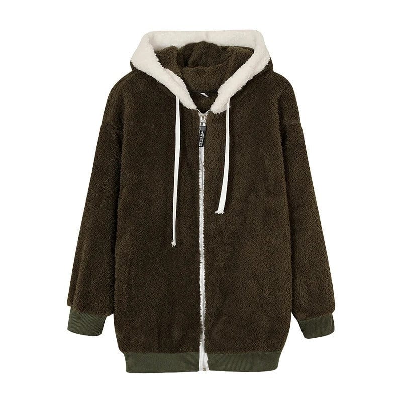 CozyPlush Women's Hooded Jacket Autumn Or Winter Zip Up