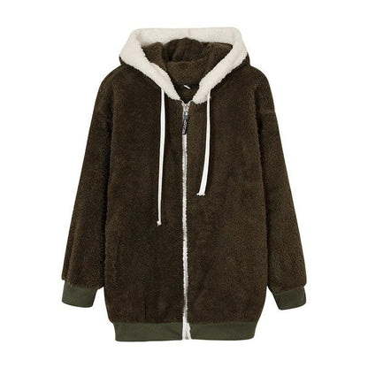 CozyPlush Women's Hooded Jacket Autumn Or Winter Zip Up
