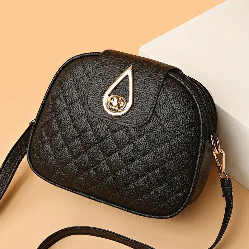 Lingge 2024 Small Square Messenger Bag – Versatile Three-Layer Korean Edition