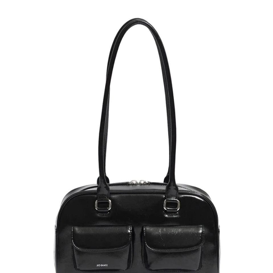 LuxTrend Designer Bowling Box Handbag – PU Leather Boston Tote Bag for Women