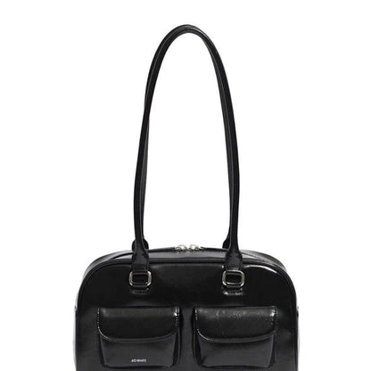 LuxTrend Designer Bowling Box Handbag – PU Leather Boston Tote Bag for Women