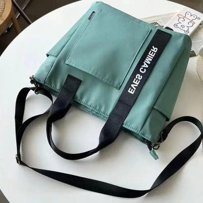 NavyTote Large Capacity Casual Tote Bag – Waterproof Nylon Canvas Messenger Bag