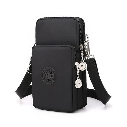 Nylon Mobile Phone Bag for Women - Small Crossbody Wallet & Coin Purse
